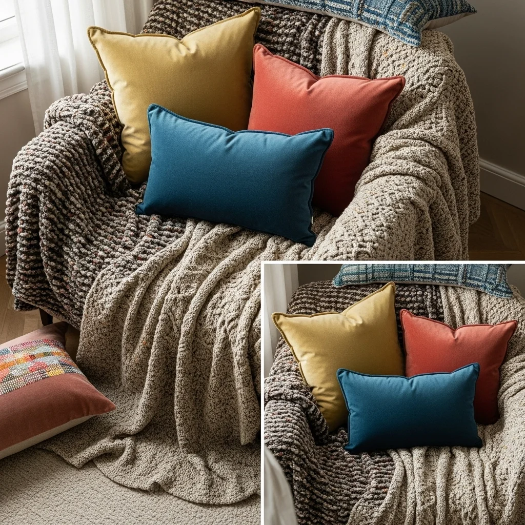 Add Texture with Throw Blankets and Pillows