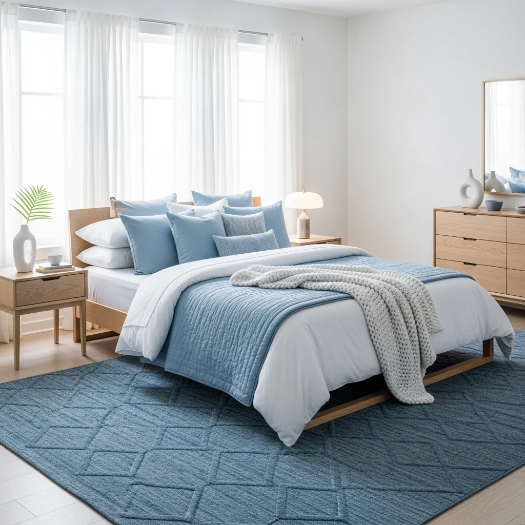 Add Texture with a Blue Area Rug