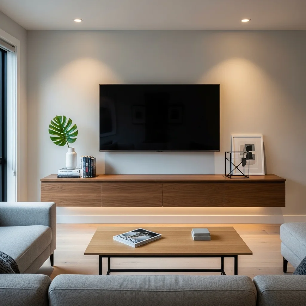 Add a Floating Console Under the TV