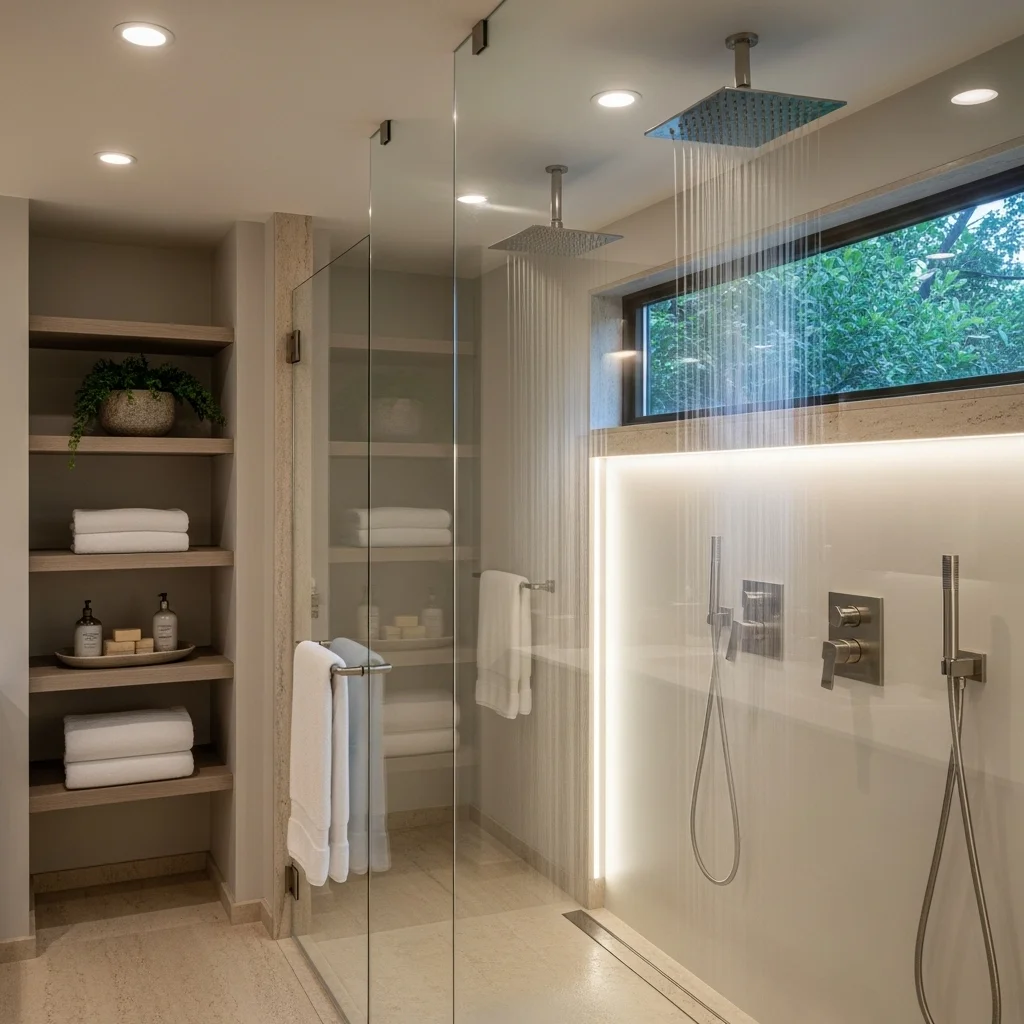  Add a Walk-In Rain Shower