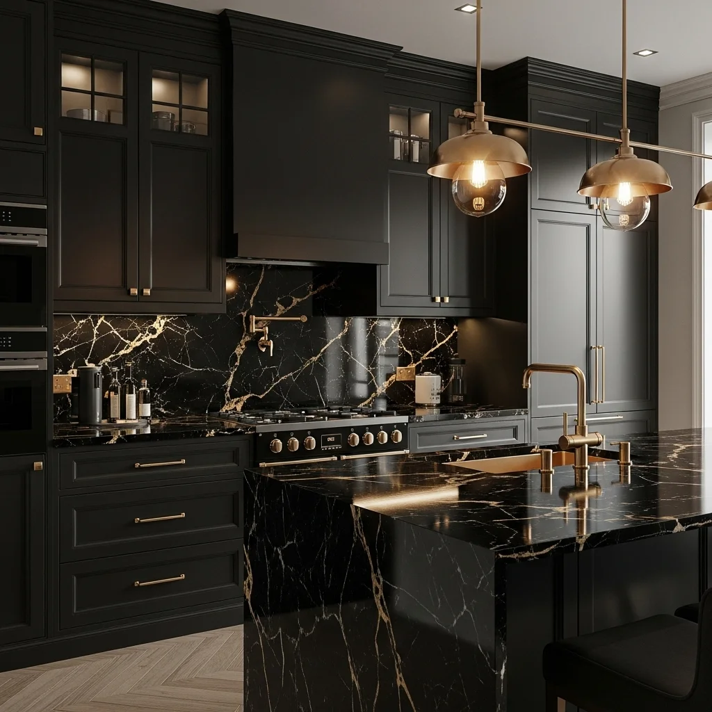 Black and Brass Accents