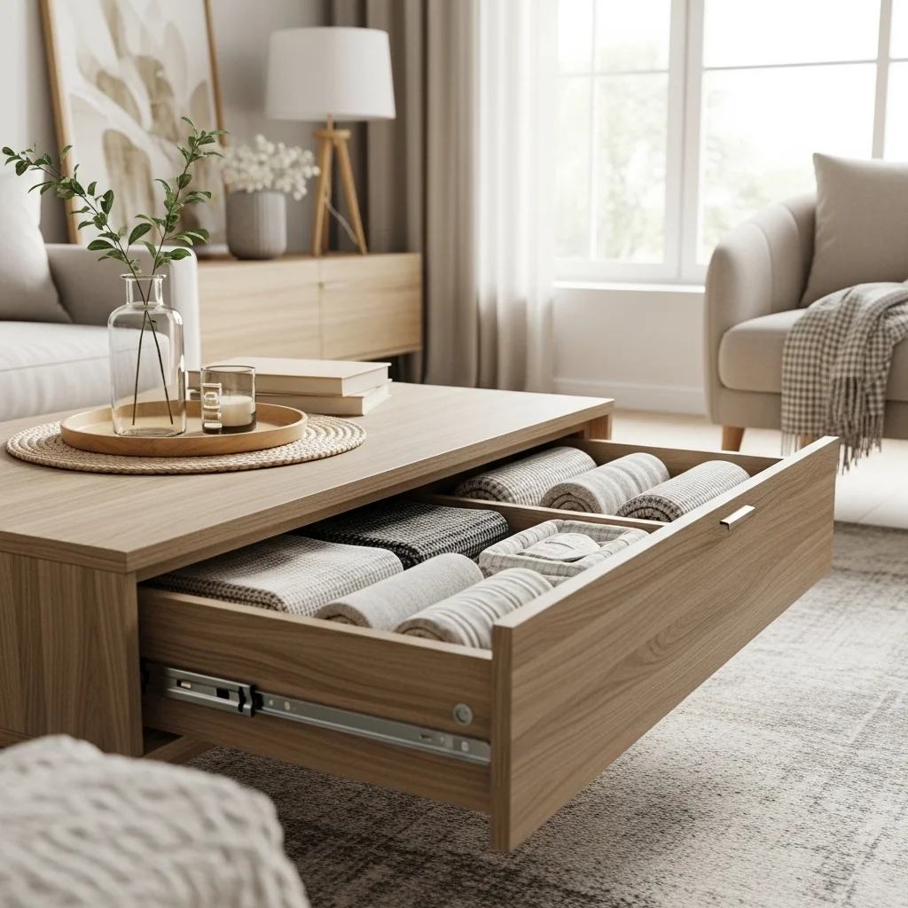  Blanket Drawer Under a Coffee Table