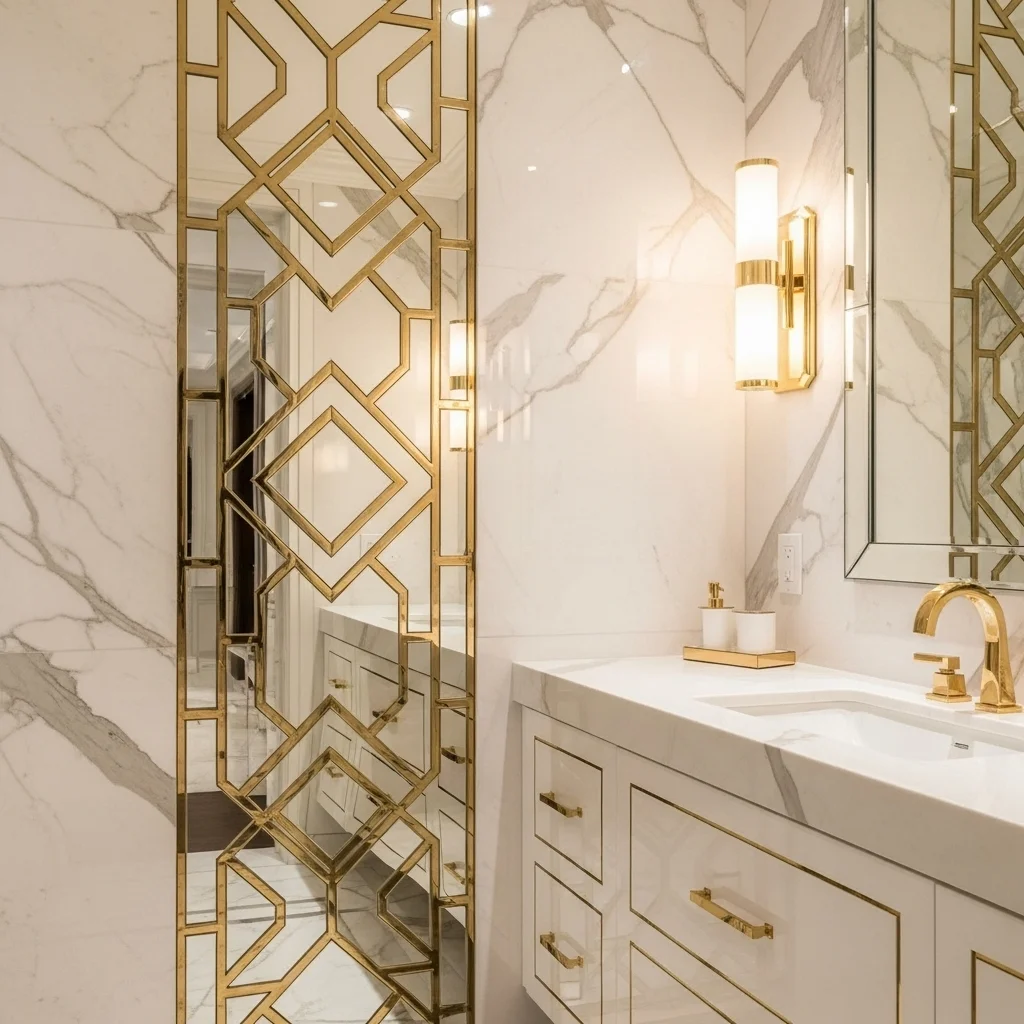 . Brass Inlay Marble Luxury