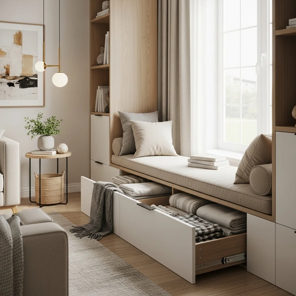 Built-In Window Seat Storage