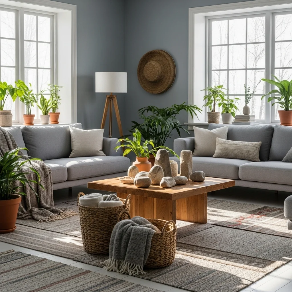 Combine Grey with Natural Elements