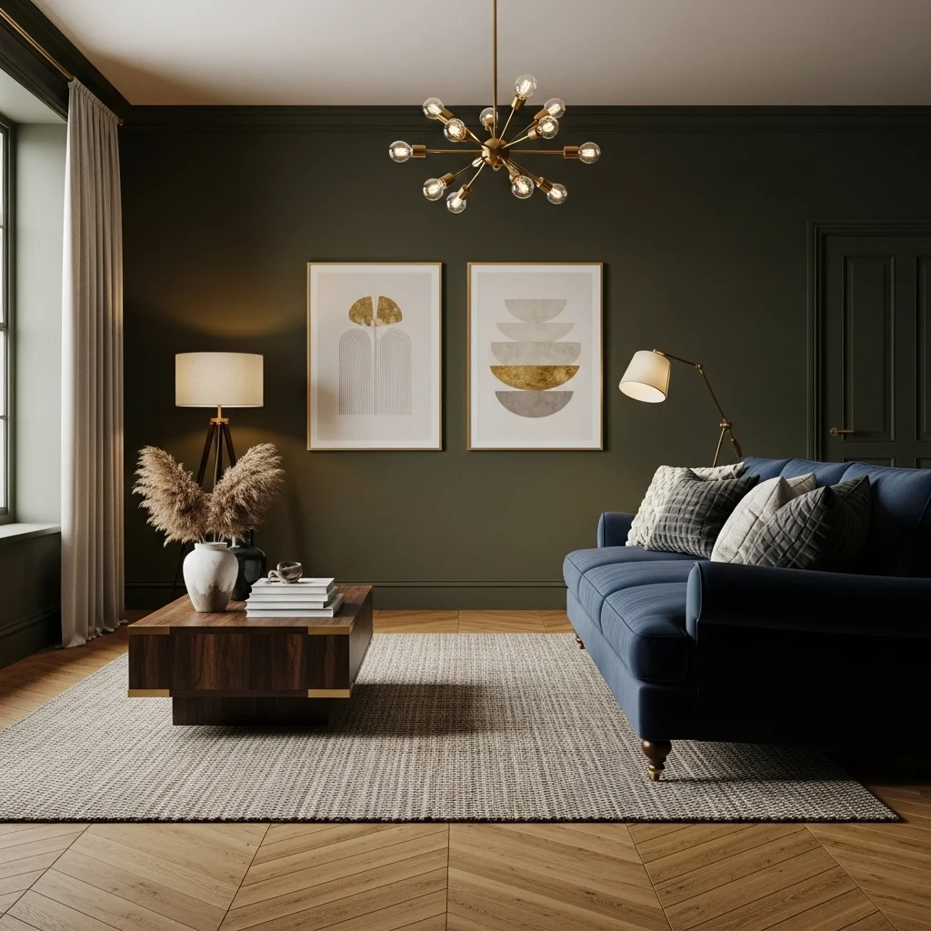 Combine Olive Green and Navy Blue