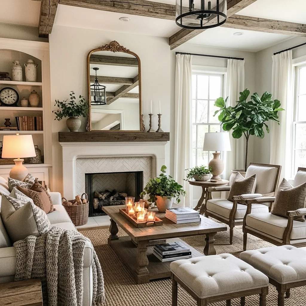  Combine White Stone and Dark Wood