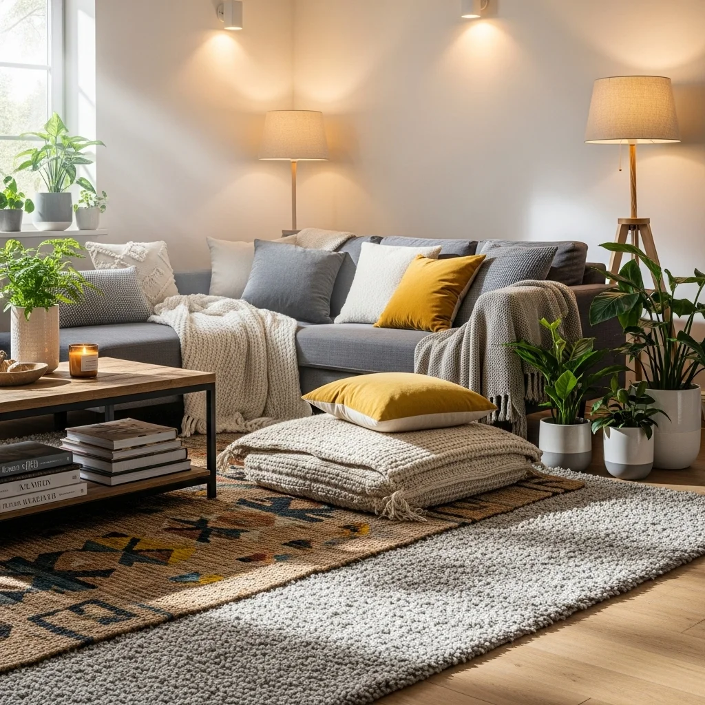 Create a Cozy Corner with Layered Rugs