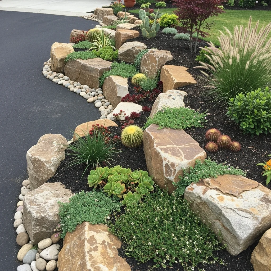  Create a Rock Garden Along One Side