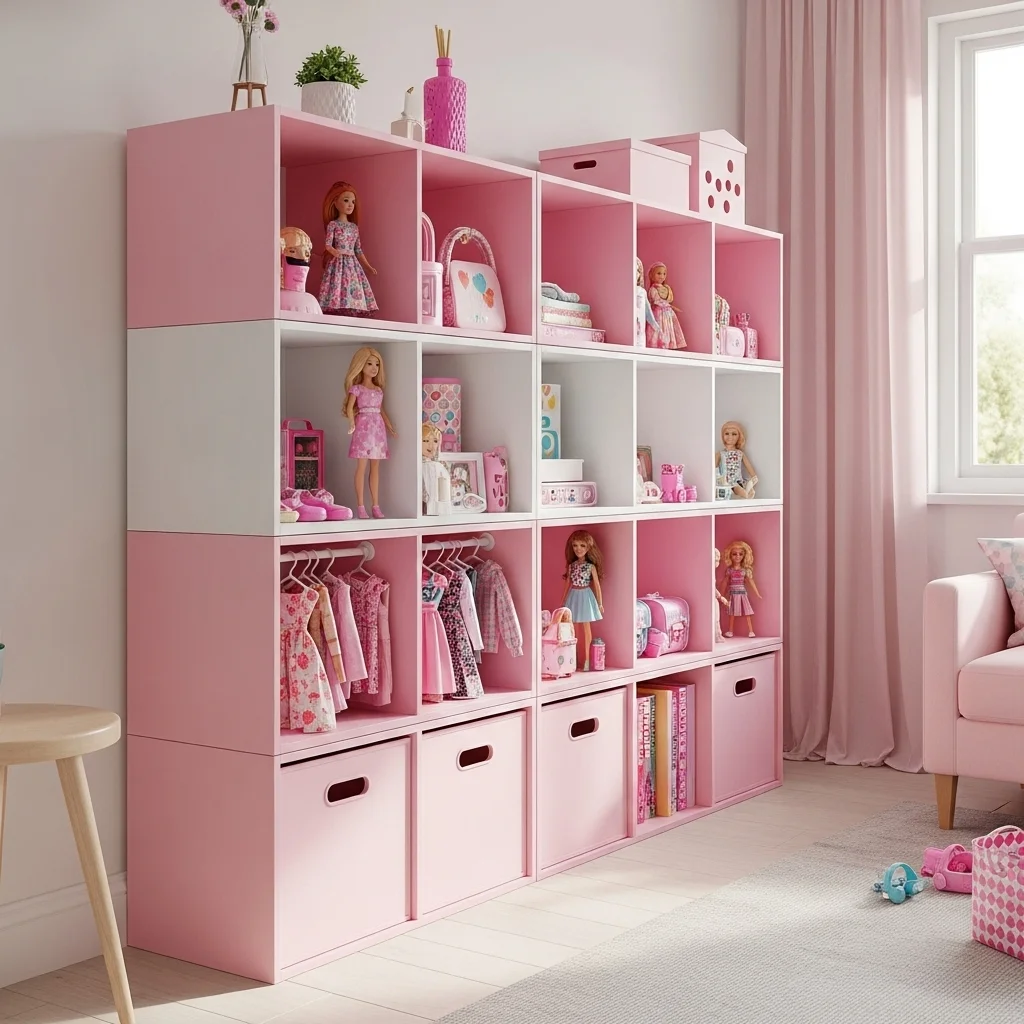  Create a Wall of Pink Storage Cubes