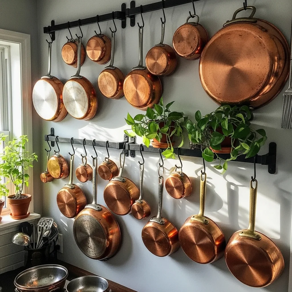 Display Copper Pots and Pans