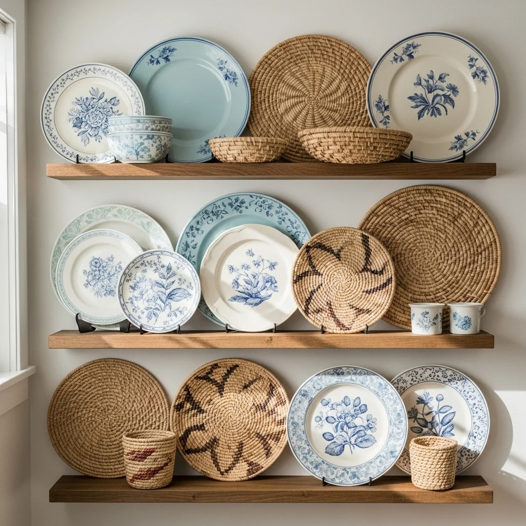  Display a Collection of Plates or Baskets