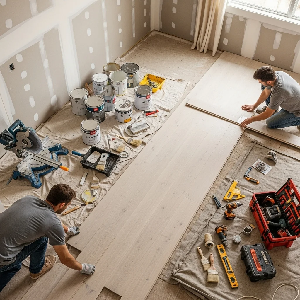  Drywall, Flooring, and Painting (1–2 Weeks)