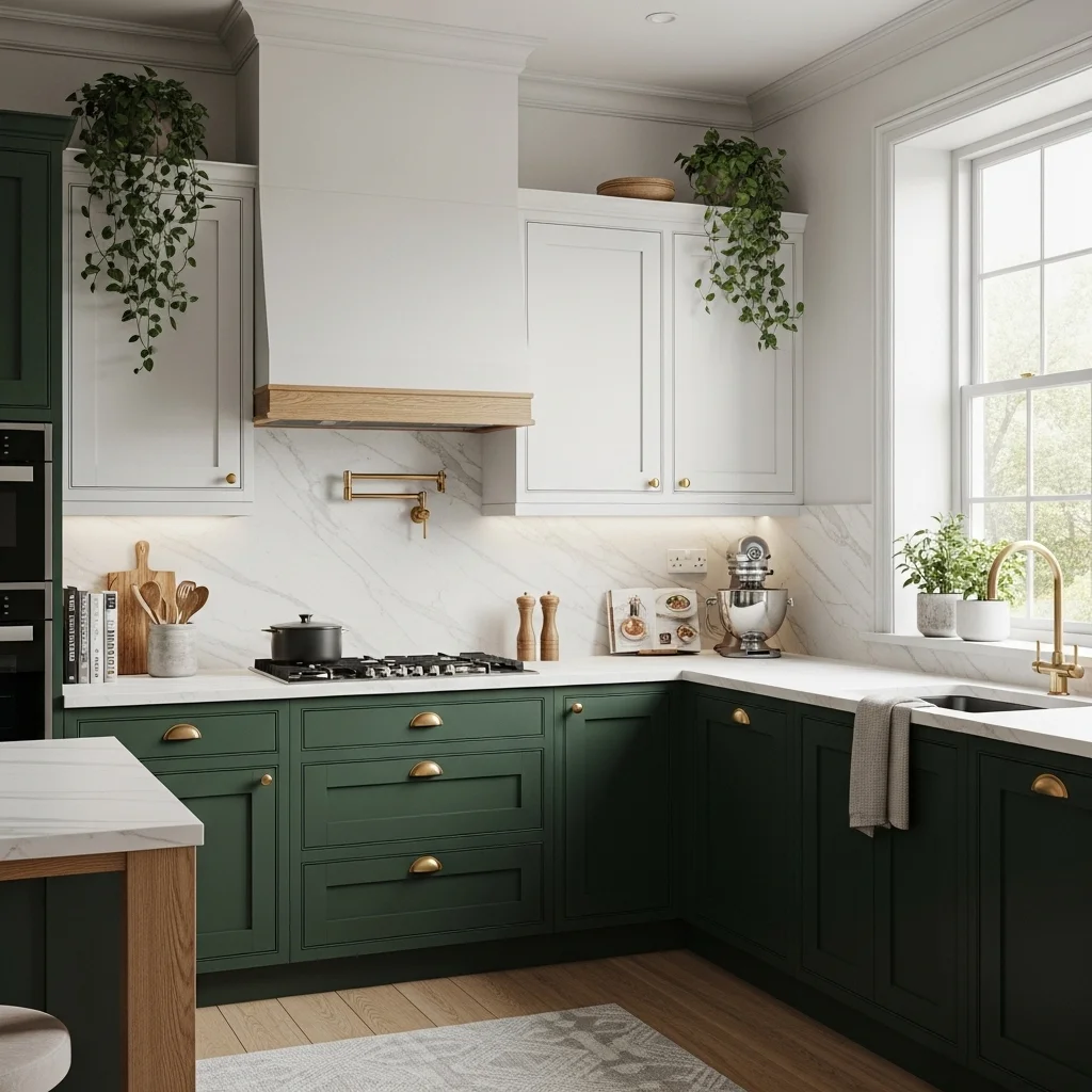 Forest Green and White