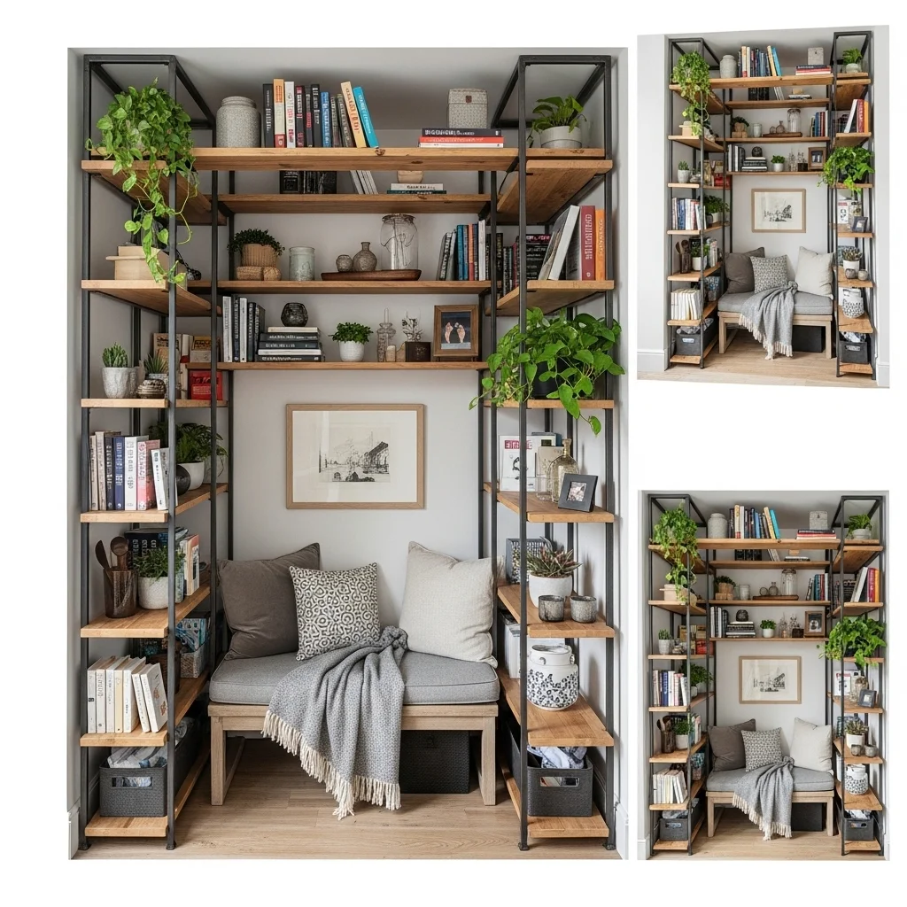 Frame Your Nook with Shelving