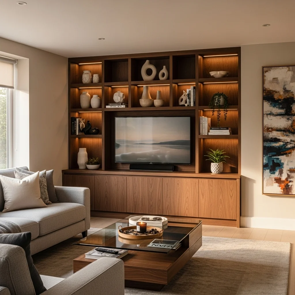 Frame the TV with Built-In Cabinets