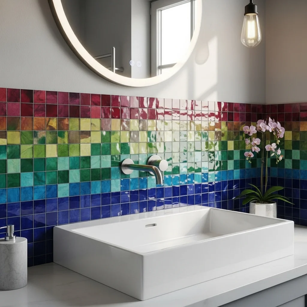 Glass Mosaic Jewel-Tone Ombré