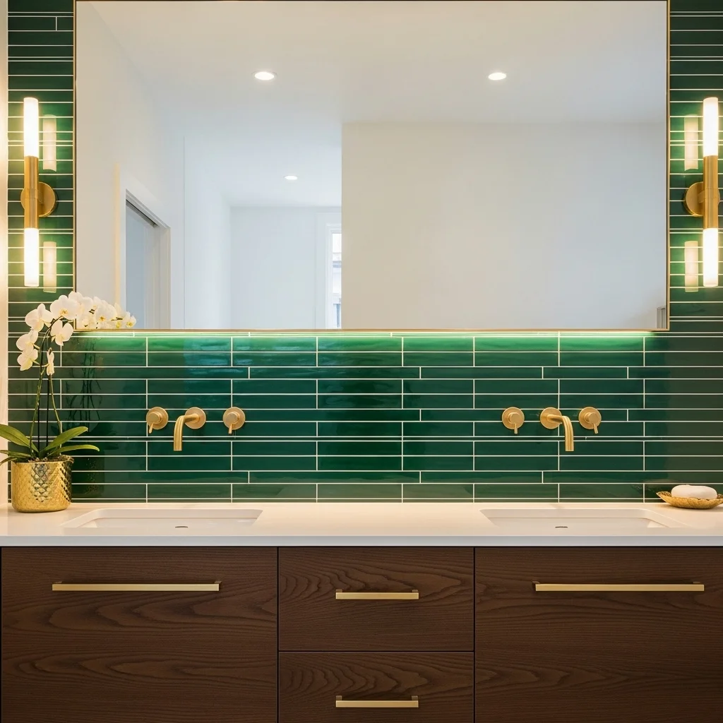 Glossy Emerald Subway Horizontal