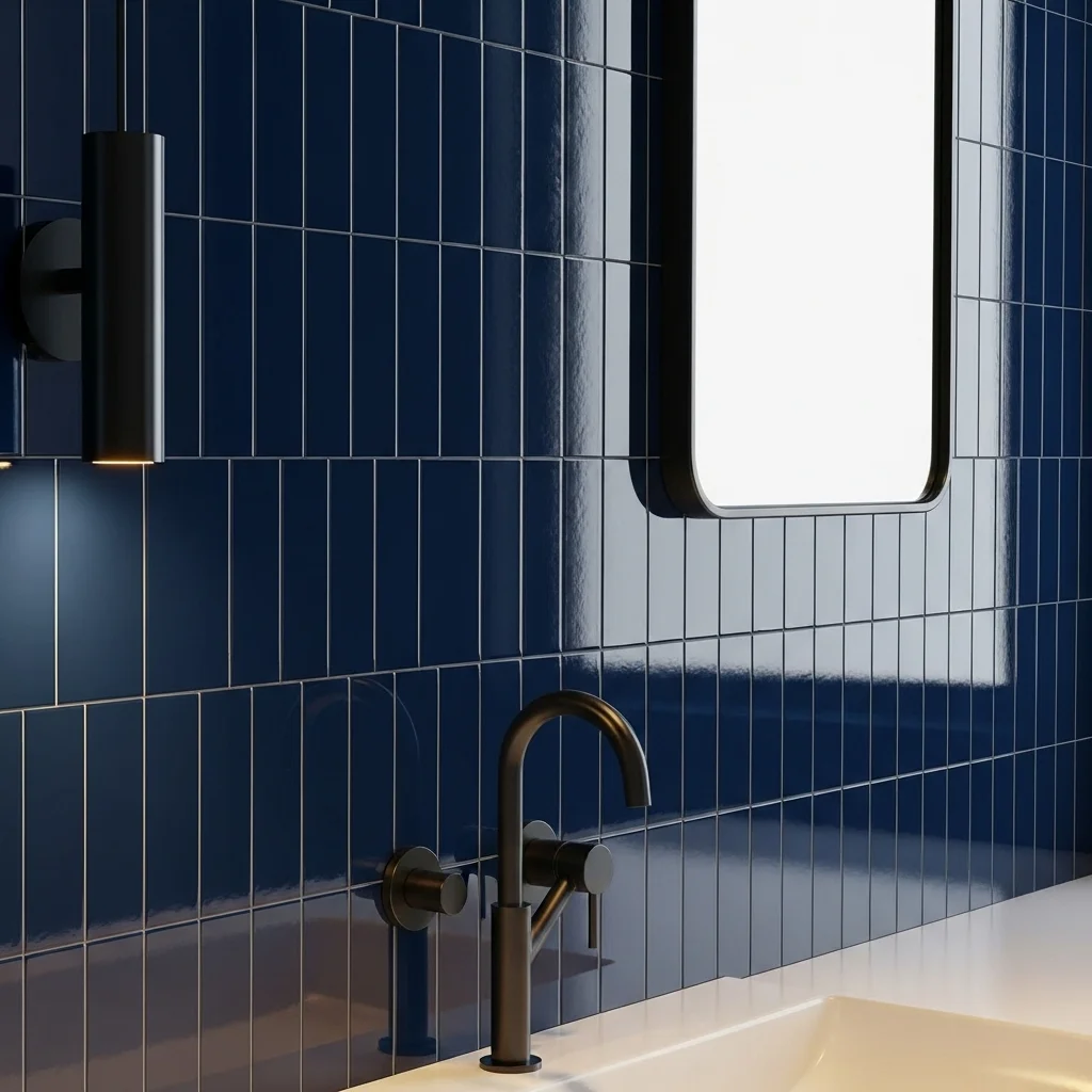 Glossy Navy Vertical Stack Drama