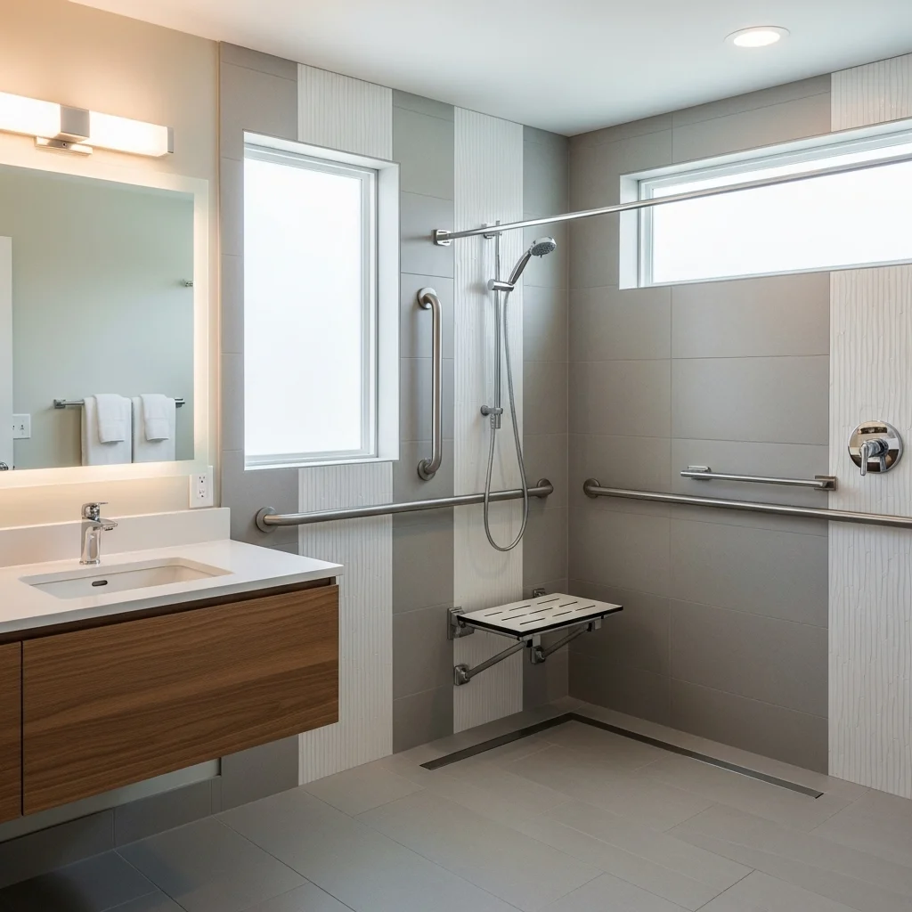 Include a Shower Bench or Fold-Down Seat