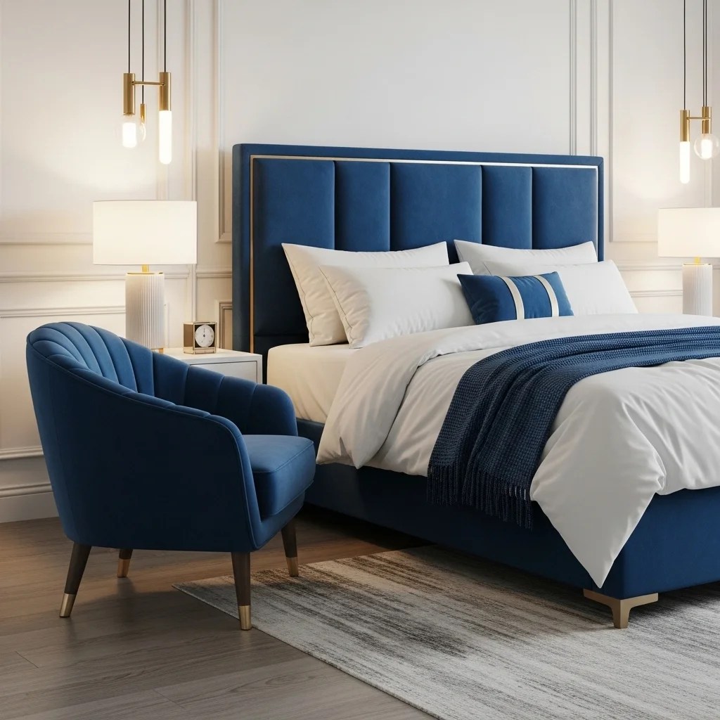 Incorporate Blue Upholstered Furniture