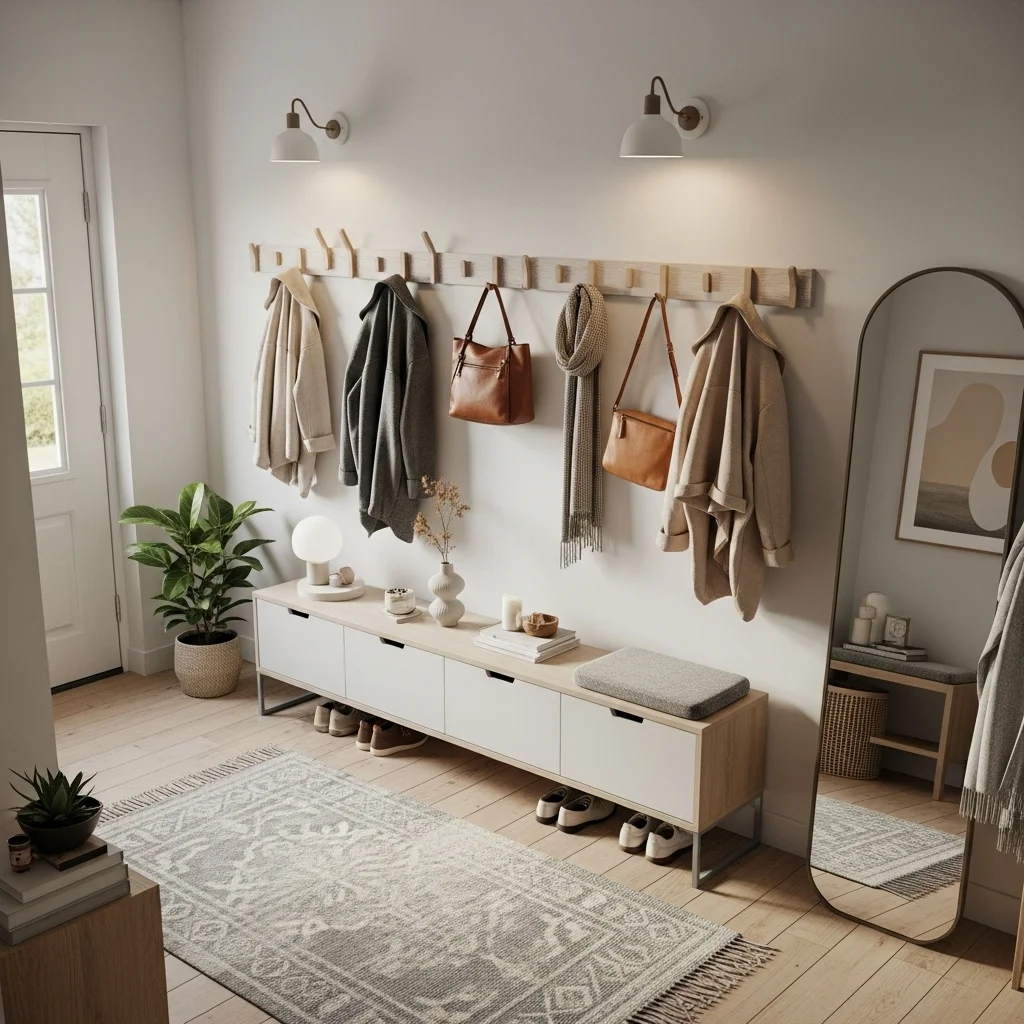  Incorporate Wall Hooks and Peg Rails