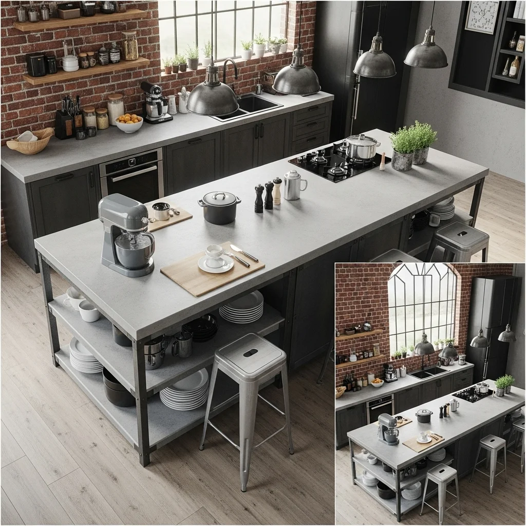 Industrial Concrete and Steel Chef’s Command Center