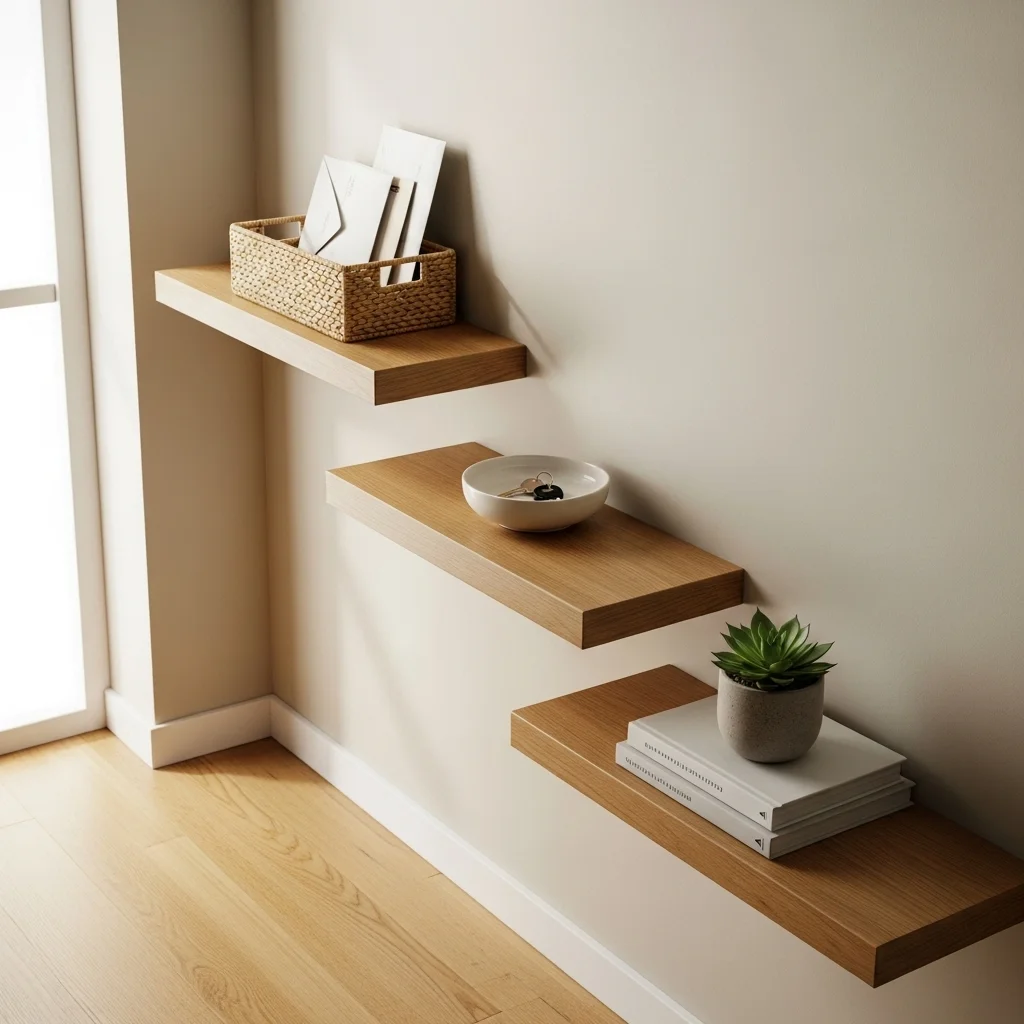 Install Floating Entryway Shelves