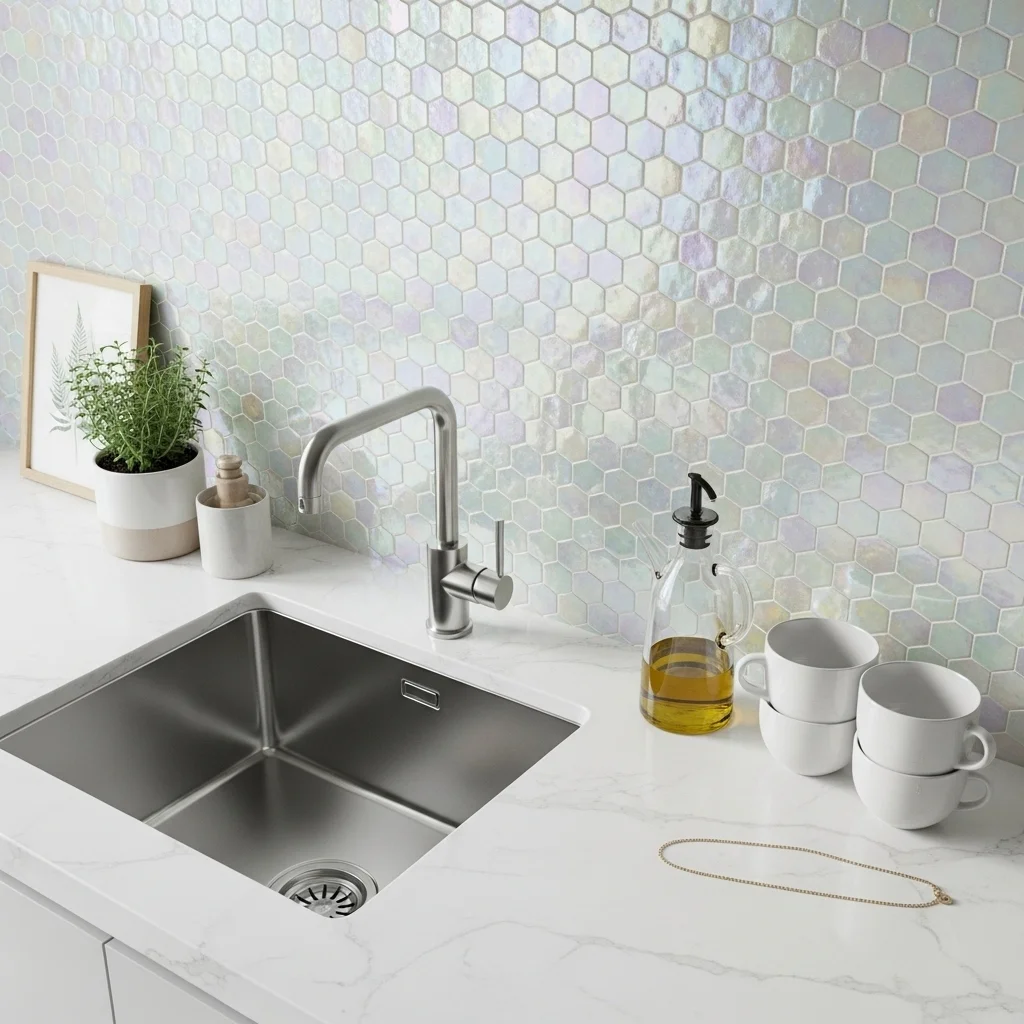  Iridescent Glass Bubble Mosaic Glow