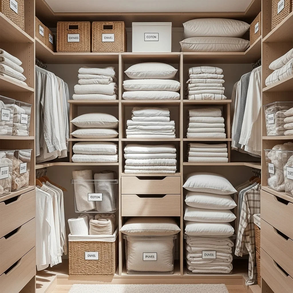 Keep Seasonal Bedding in a Hall Closet