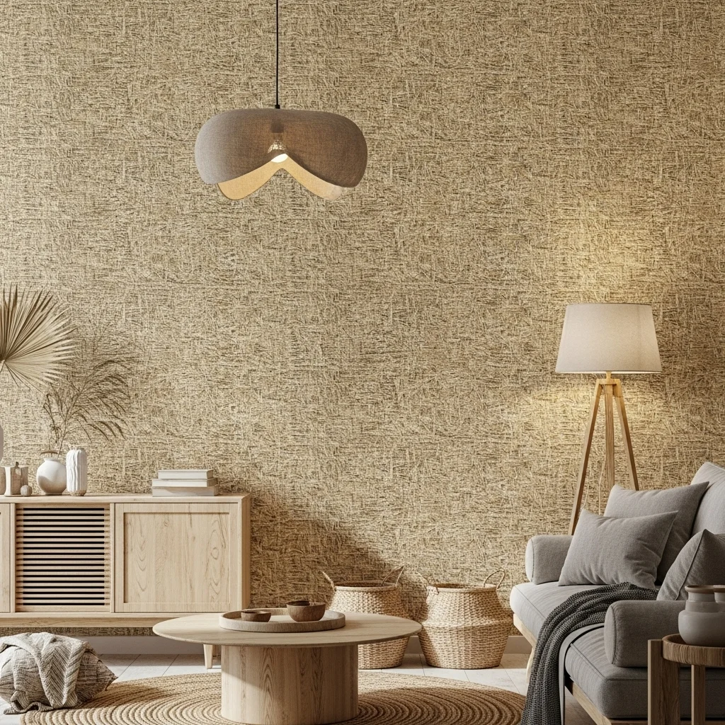  Layer with Textured Grasscloth Wallpaper