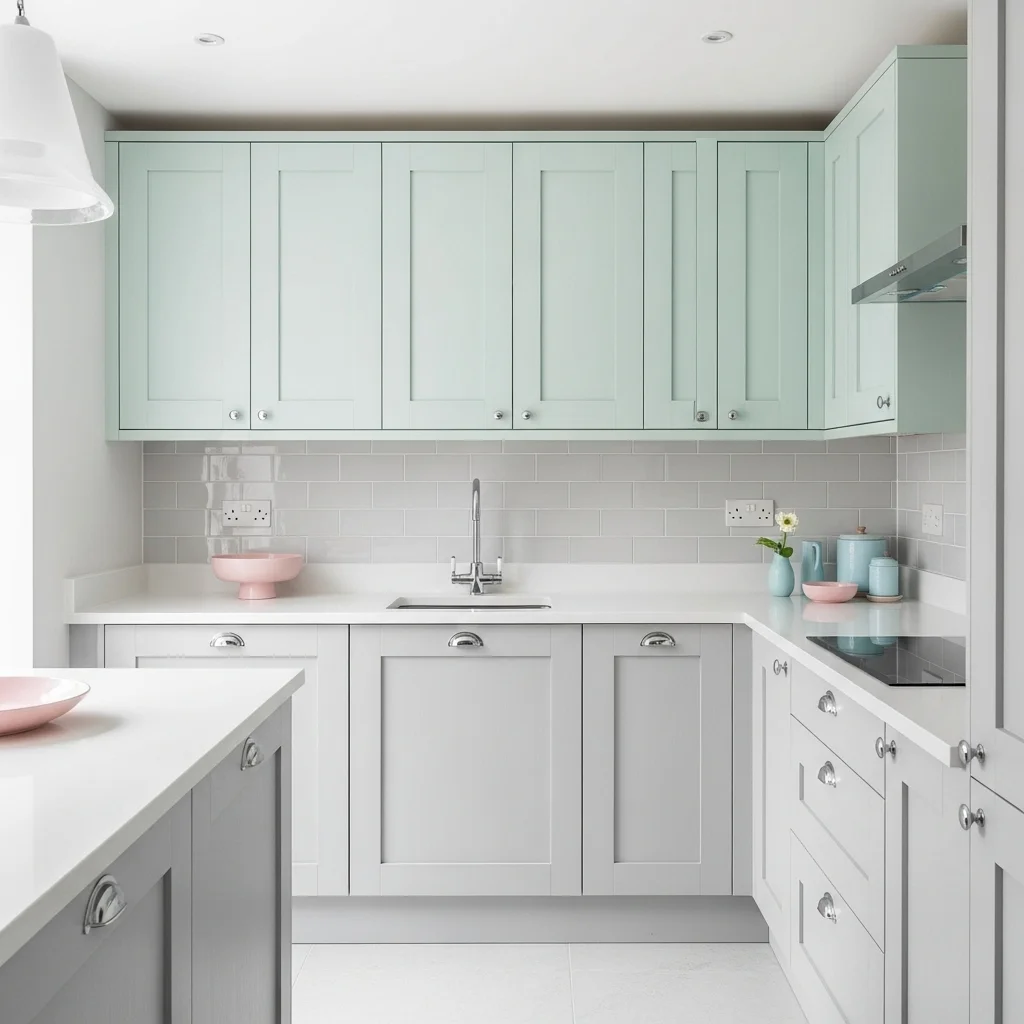 Light Gray and Mint Green