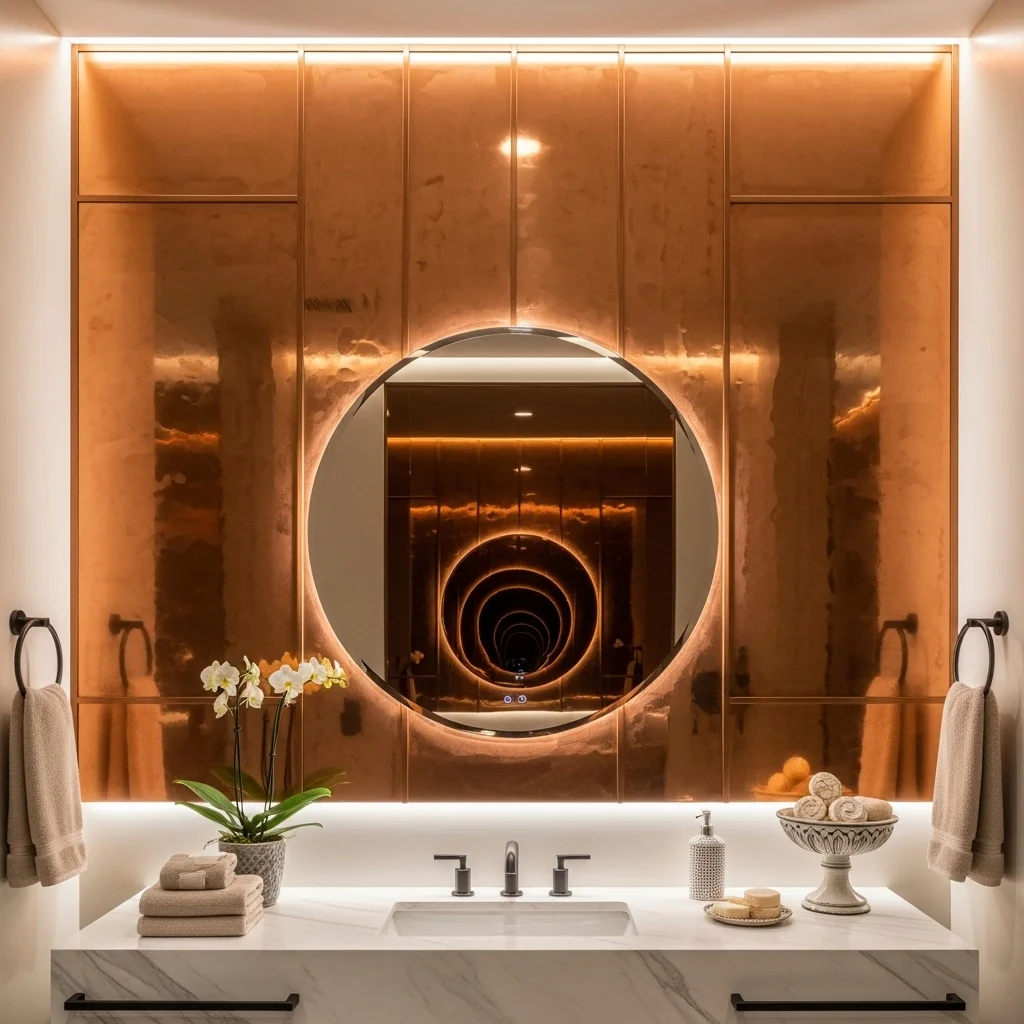 Metallic Copper Panel Glamour