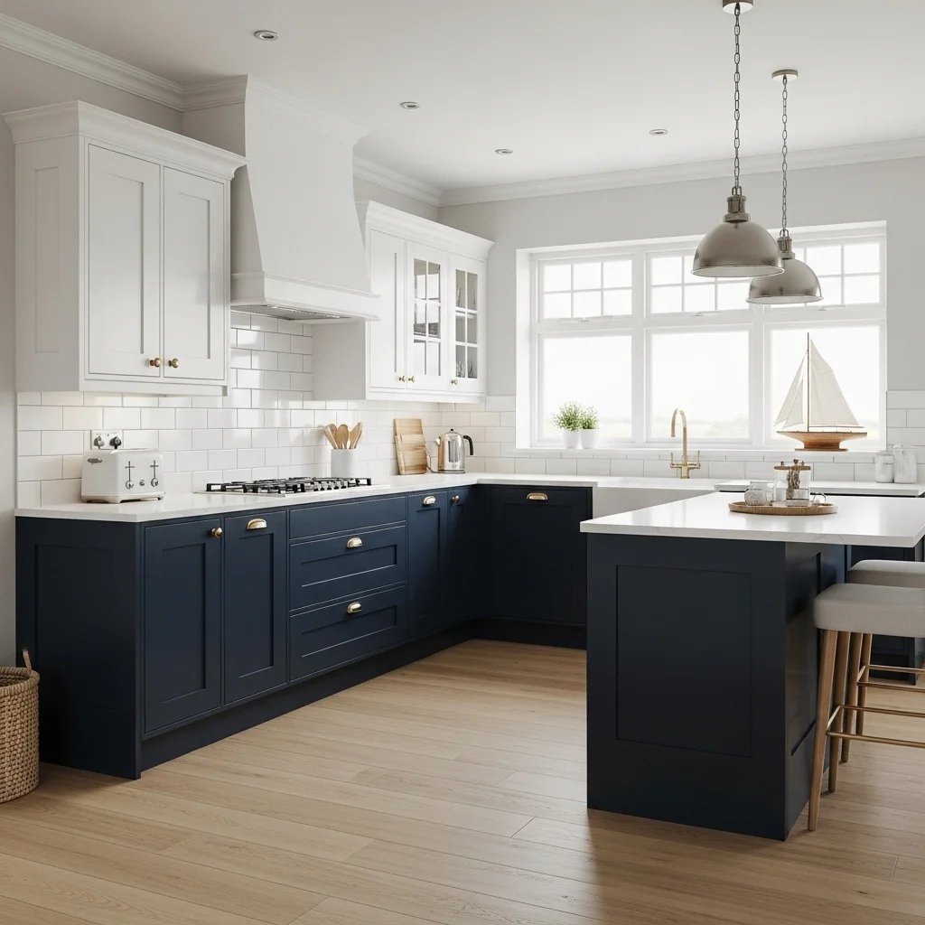 Navy Blue and Crisp White