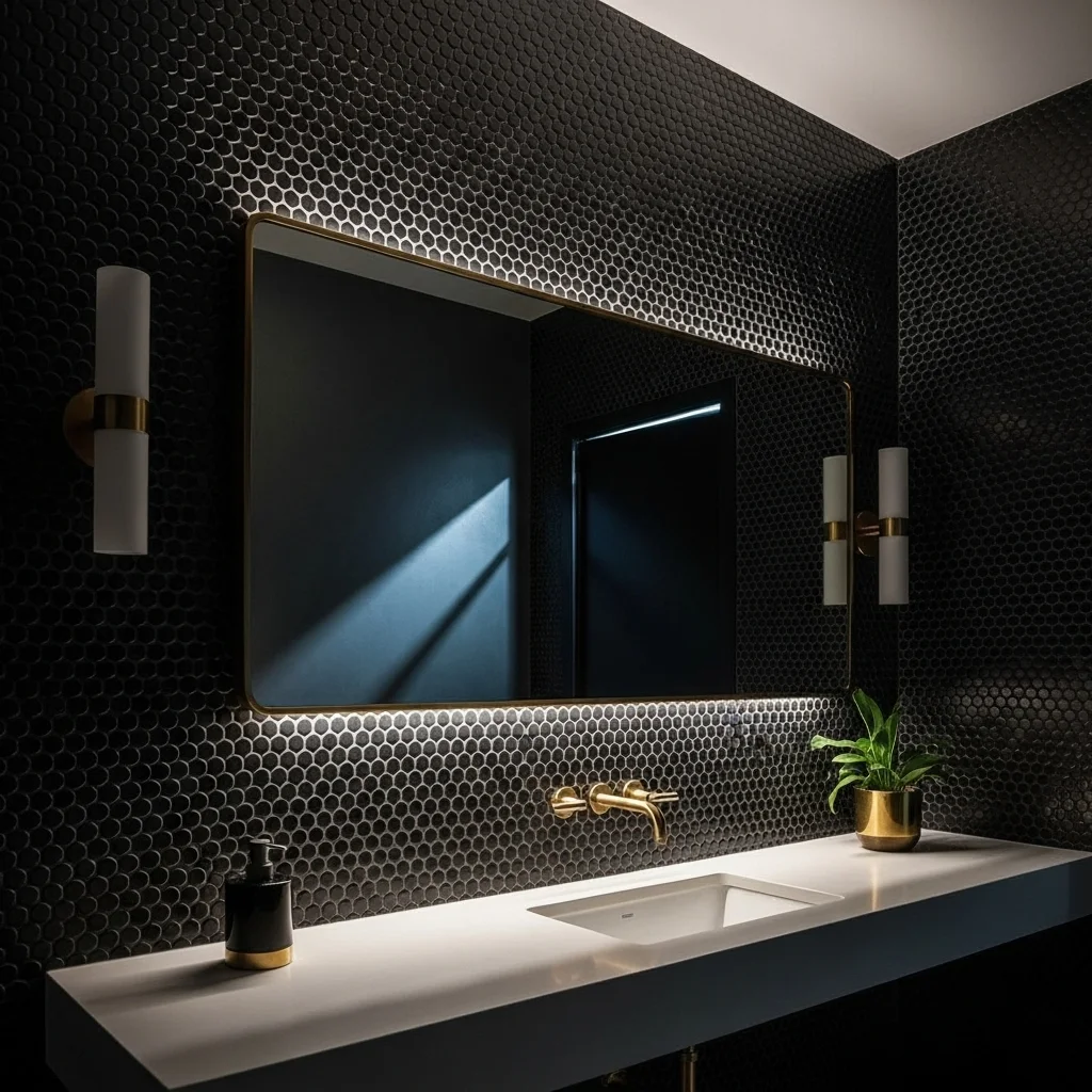 Penny Round Matte Black Drama