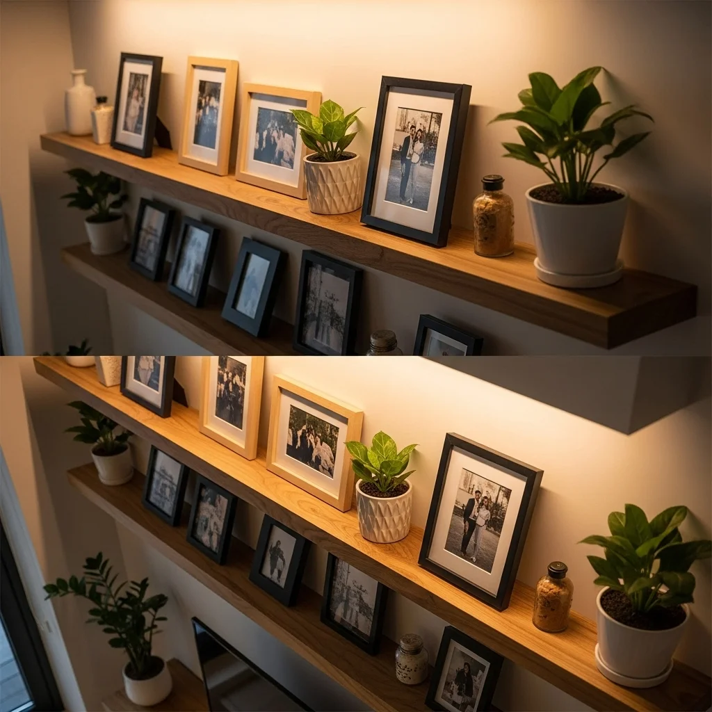  Picture Ledge Wooden Shelves