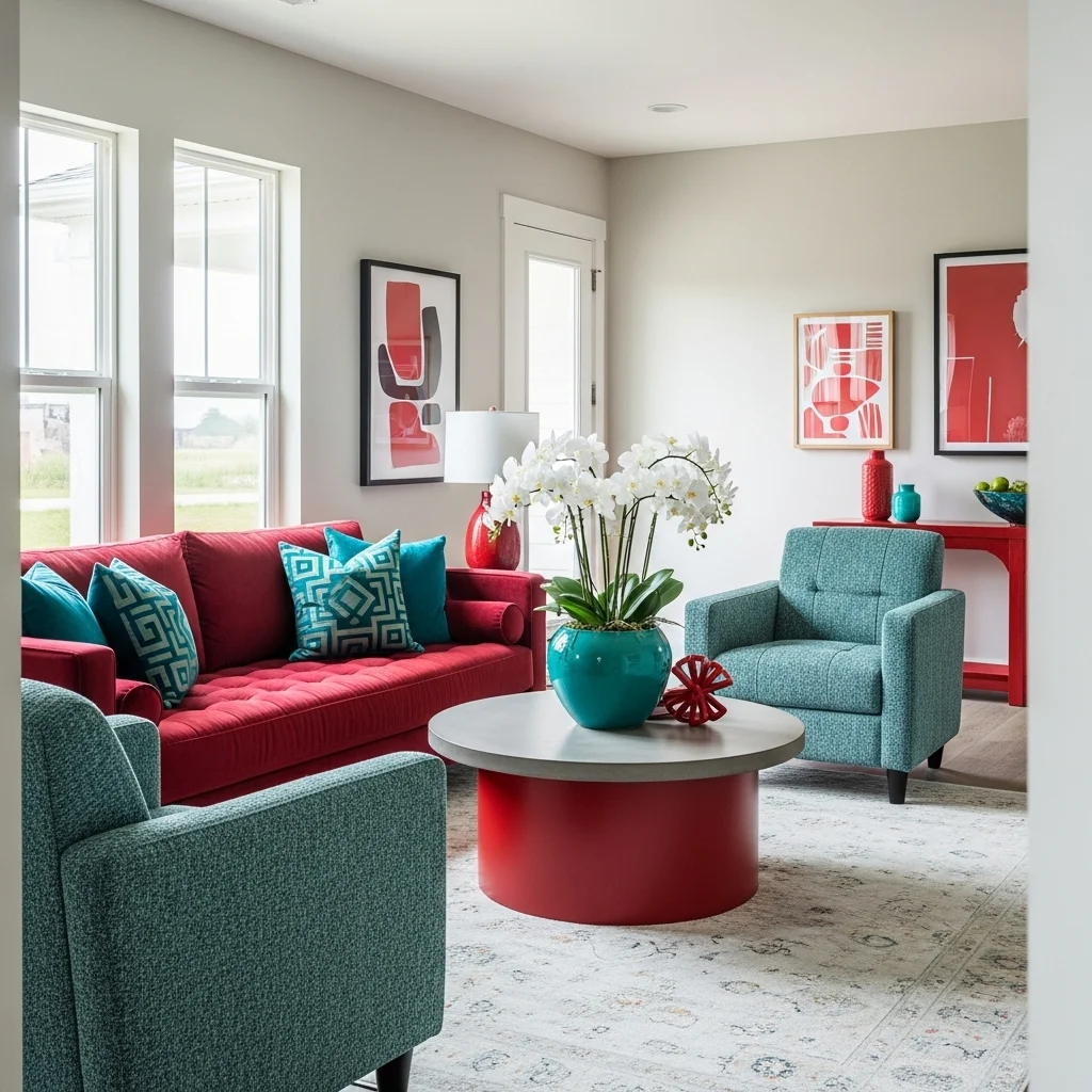Red and Teal