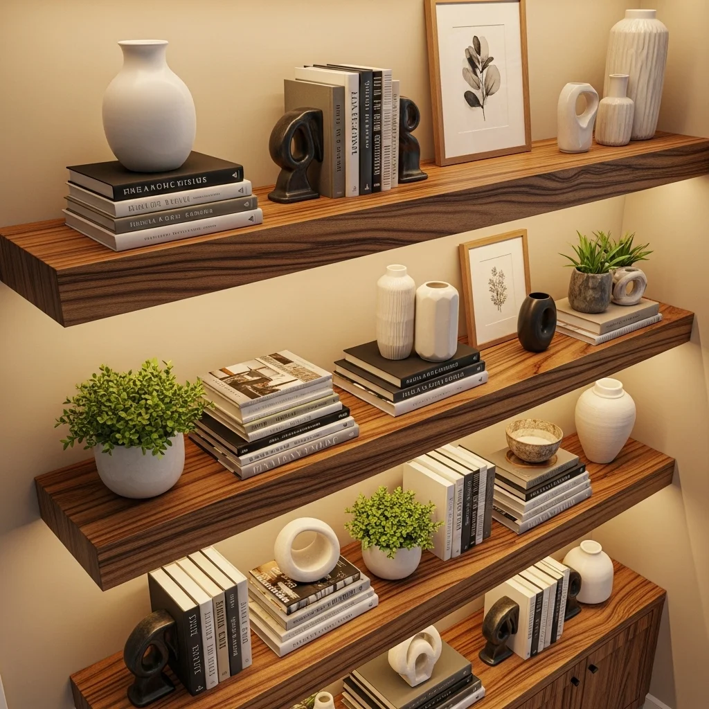 Thick Slab Wooden Shelves