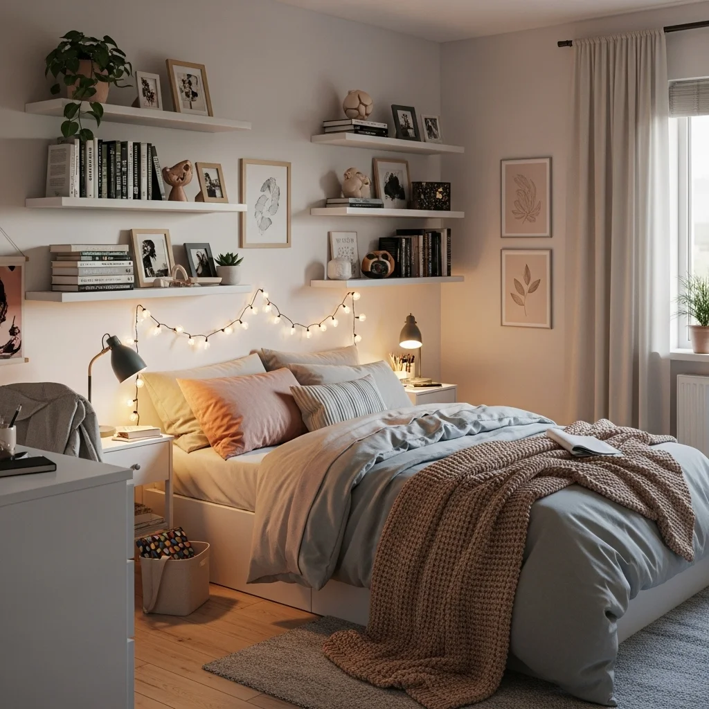  Use Floating Shelves for Minimal Clutter