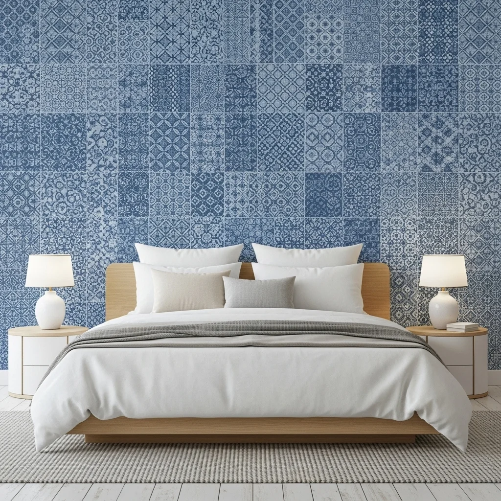 Use Patterned Blue Wallpaper