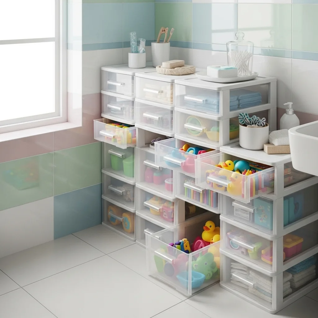 Use Stackable Plastic Drawers