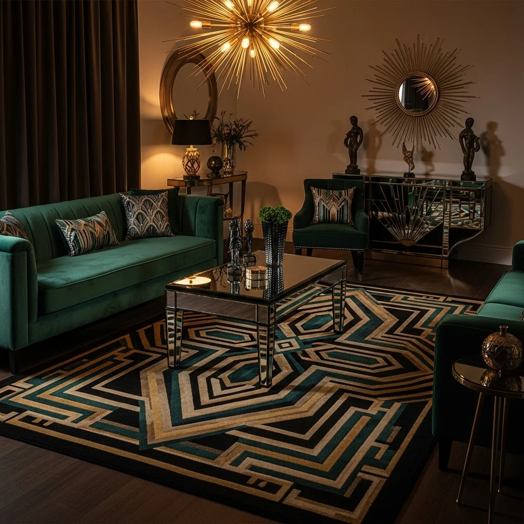 Use a Bold Geometric Rug