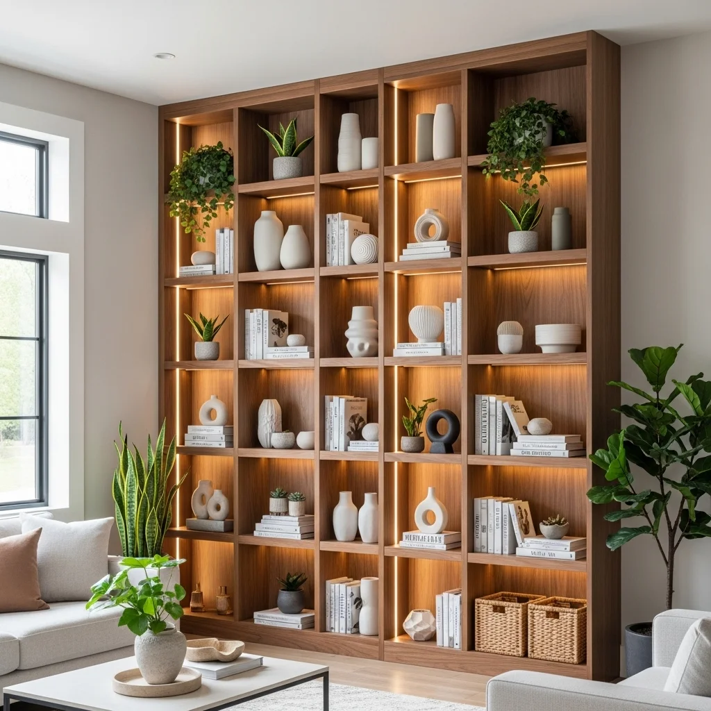 Vertical Wooden Shelves