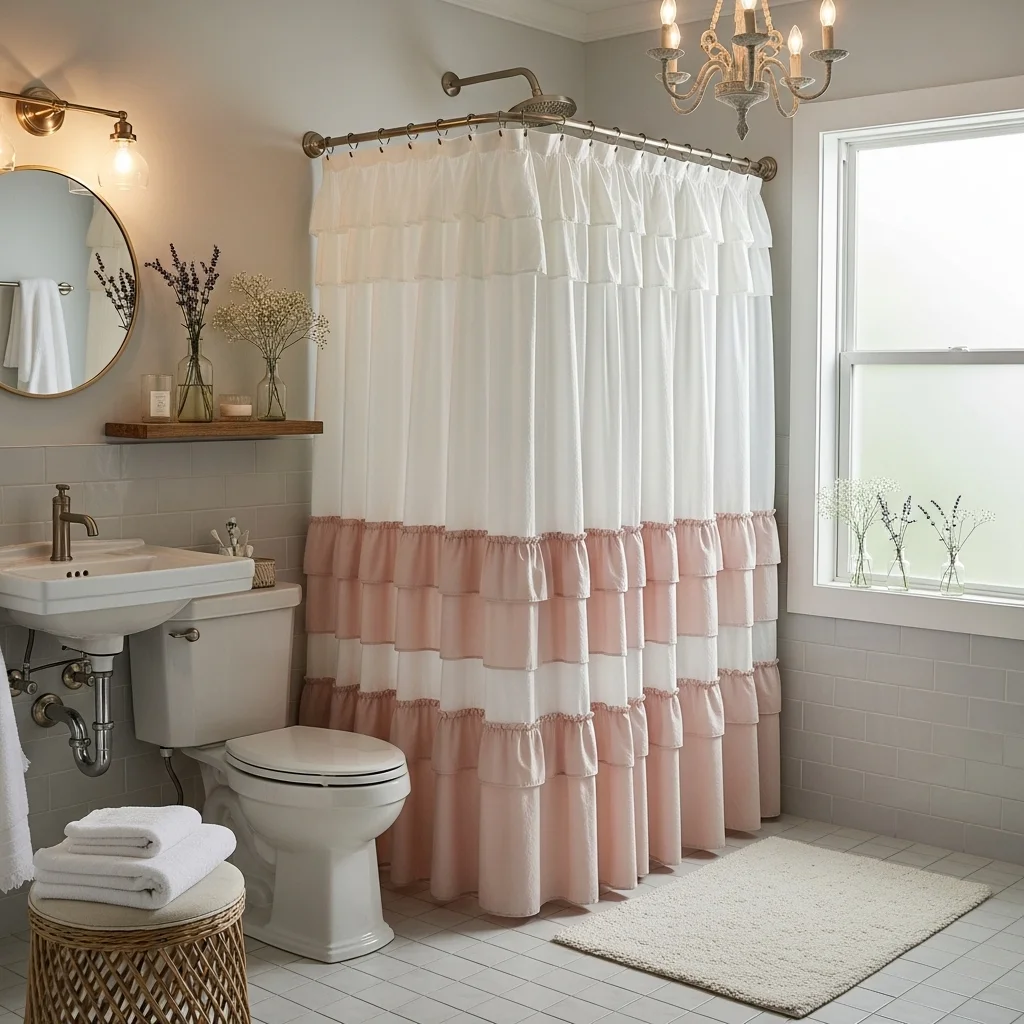 Add a Chic Ruffled Curtain for Soft Romantic Texture