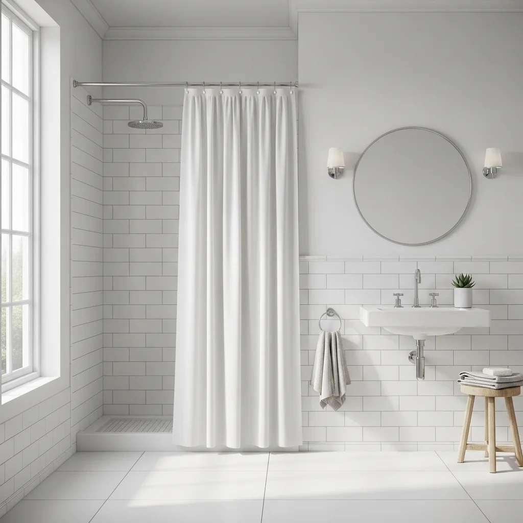 Add a Minimalist White Cotton Curtain for Clean Freshness