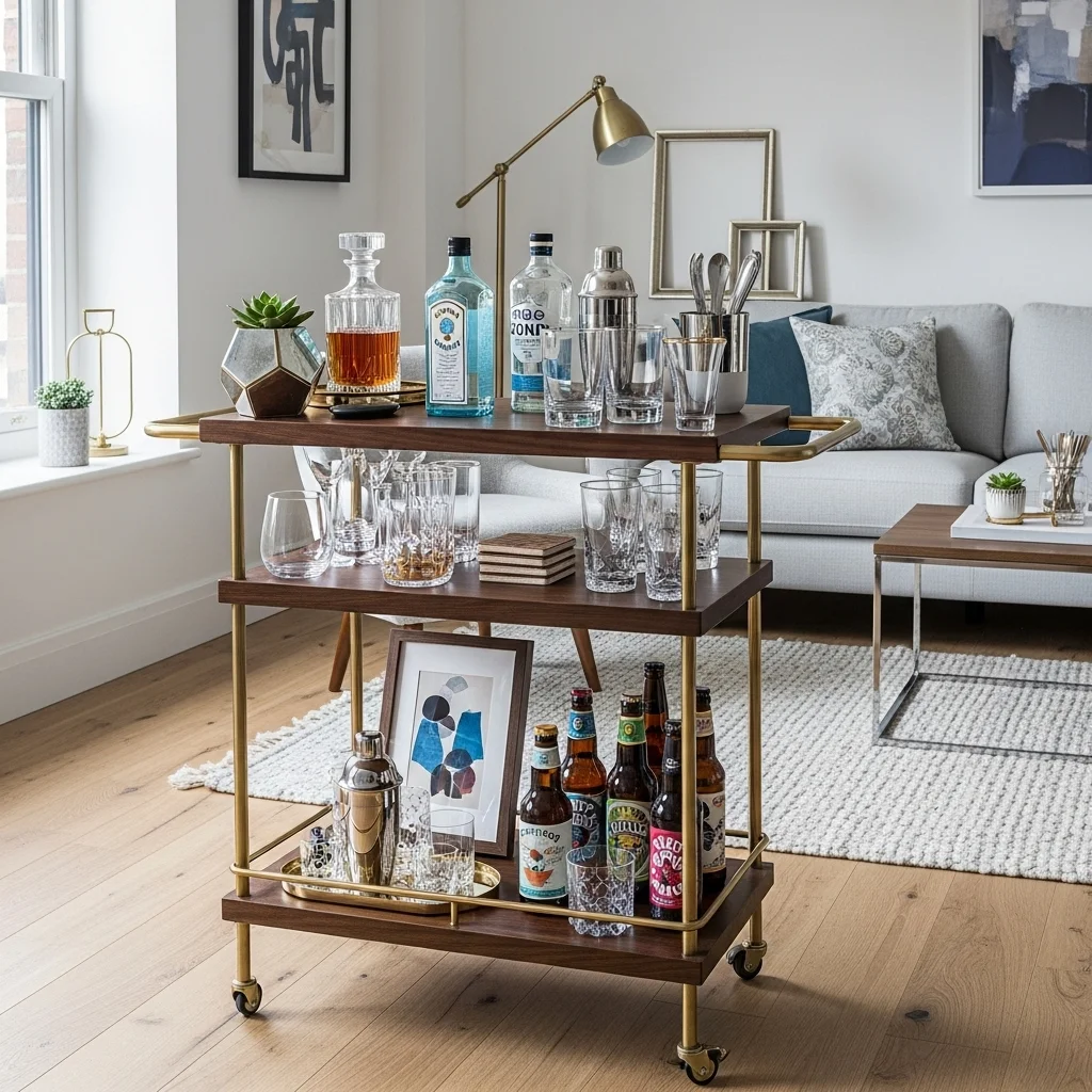  Bar Cart Instead of a Dining Table