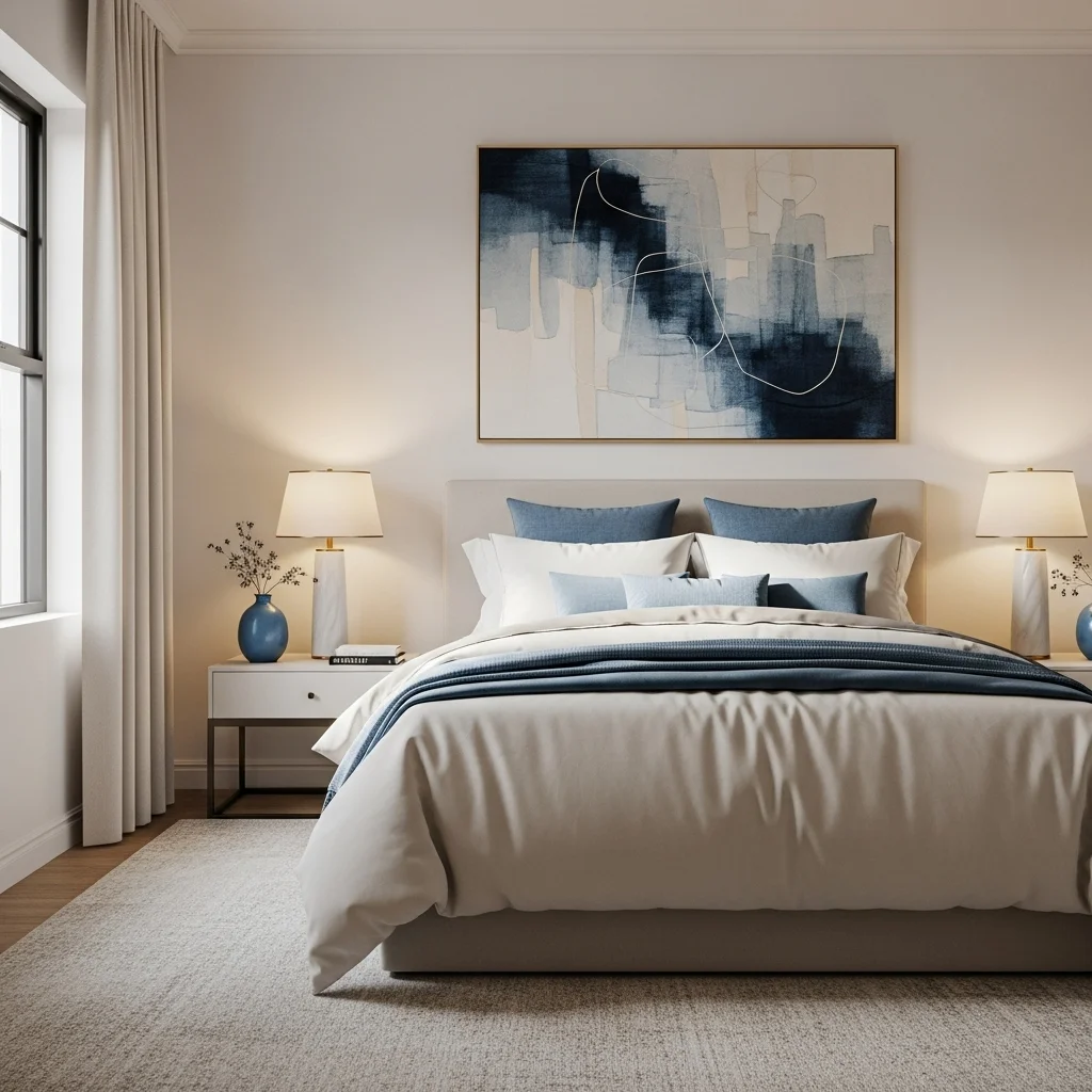  Blue and Cream Wall Art