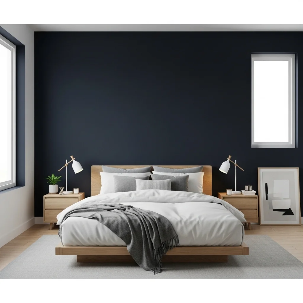  Bold Accent Wall with Dark Color