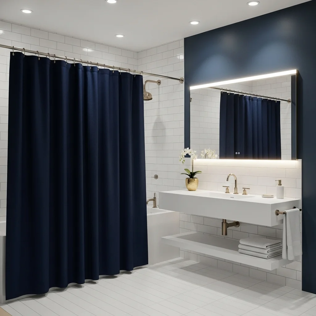 Choose a Navy Blue Curtain for Deep, Relaxing Elegance