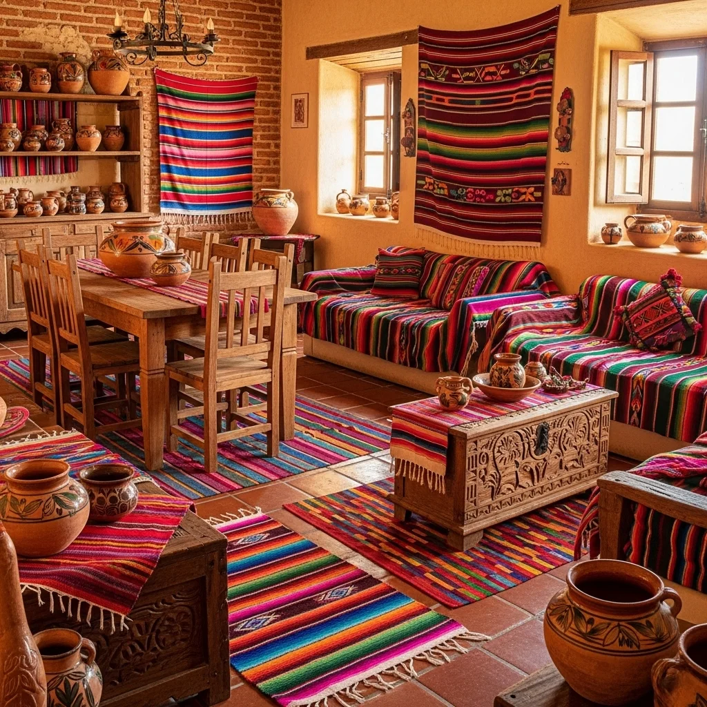 Colorful Mexican Rugs and Textiles